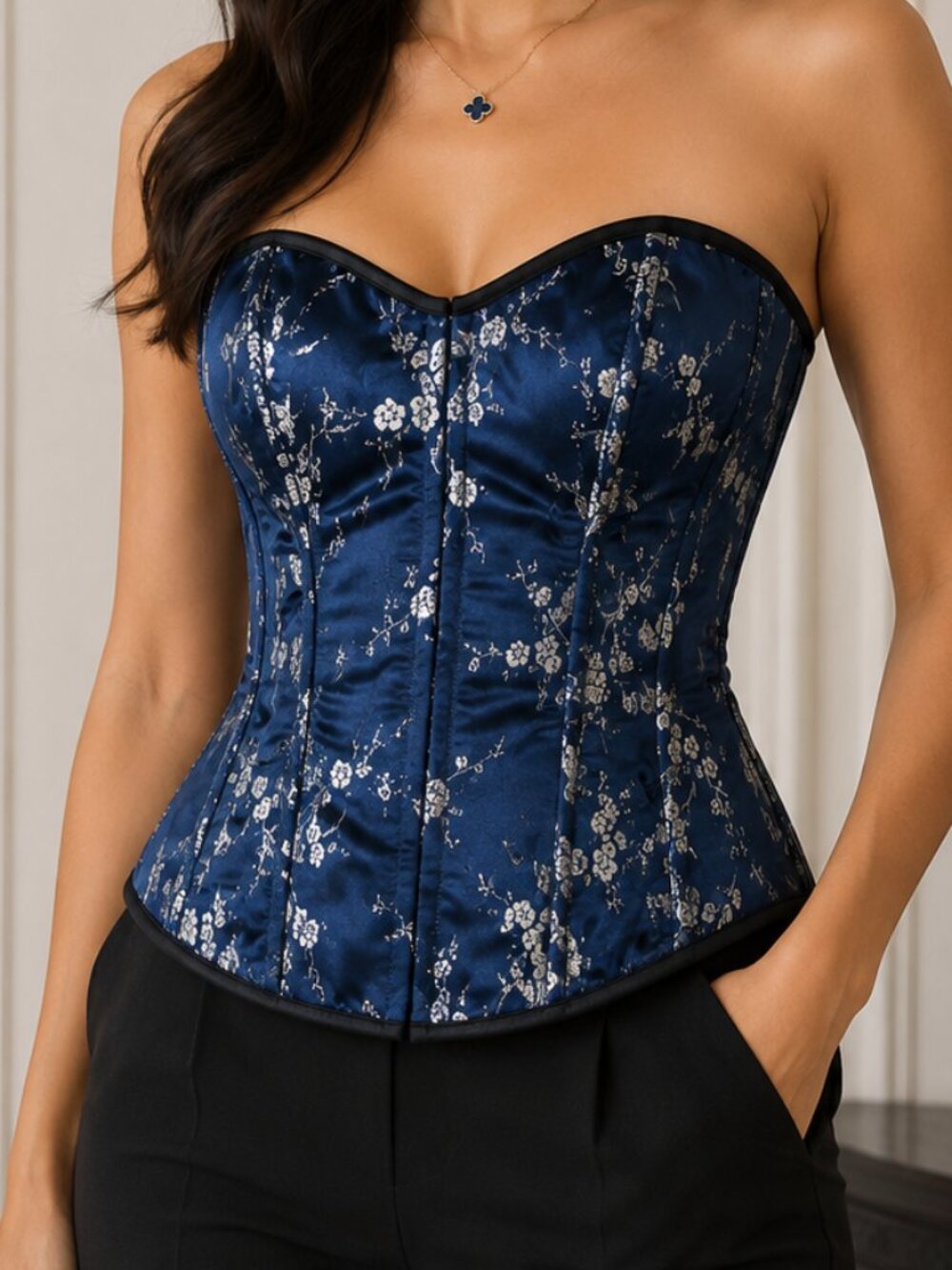 Blue Asian Themed Corset Set - NEW